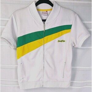 Y2K South Pole Cropped Track Jacket L Short Sleeve Fitted Full Zip Streetwear
